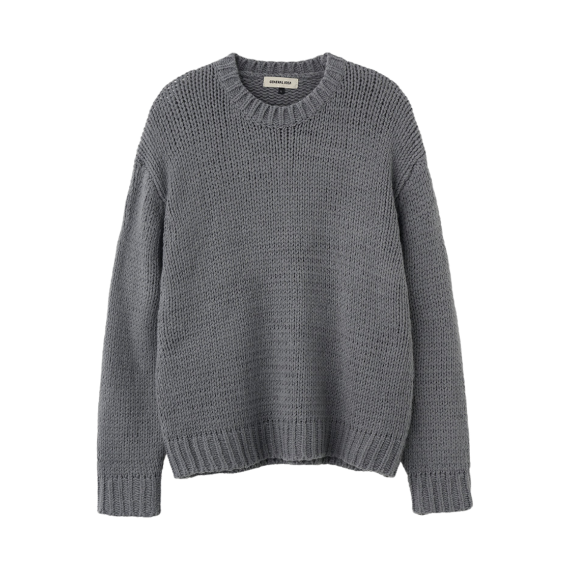 제너럴아이디어 유니섹스 핸드메이드 니트 풀오버 차콜
