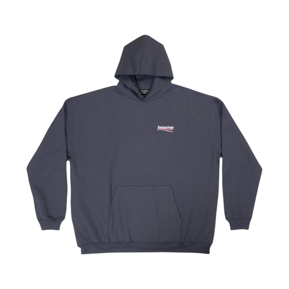 620973TKVI91366 Balenciaga Political Campaign Hoodie Large Fit Grey White
