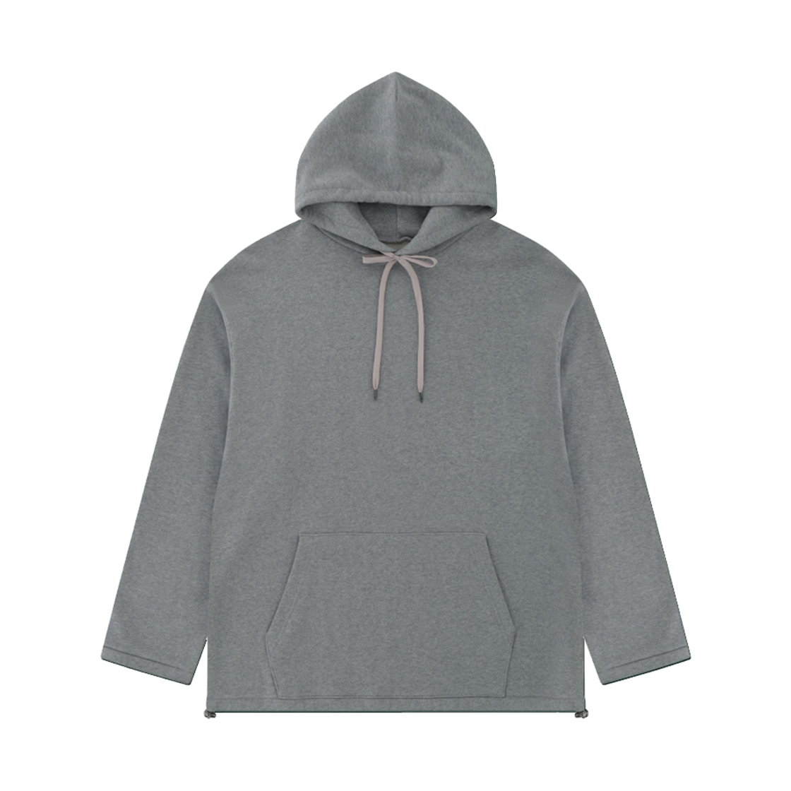 FW24TLH030GY Hongwoosung Embroidery Oversized Long Hoody Gray