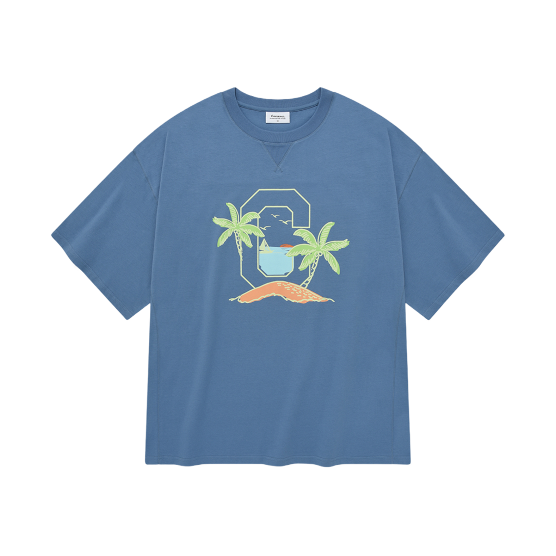 커버낫 핫 썸머 C 로고 티셔츠 더스티 블루(Covernat Hot Summer C Logo T-Shirts Dusty Blue)
