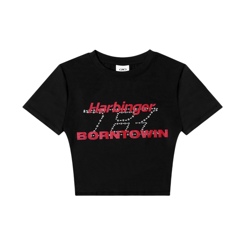 BF3UST109BK BORN TO WINB X H Crop T-Shirts Black