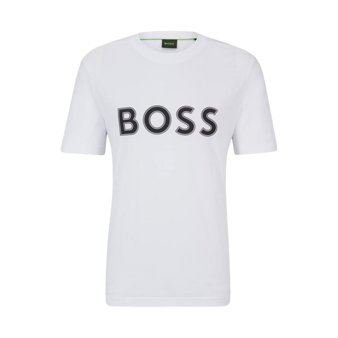 50506344-100 Hugo Boss Cotton Jersey Regular Fit T-Shirt with Logo Print White
