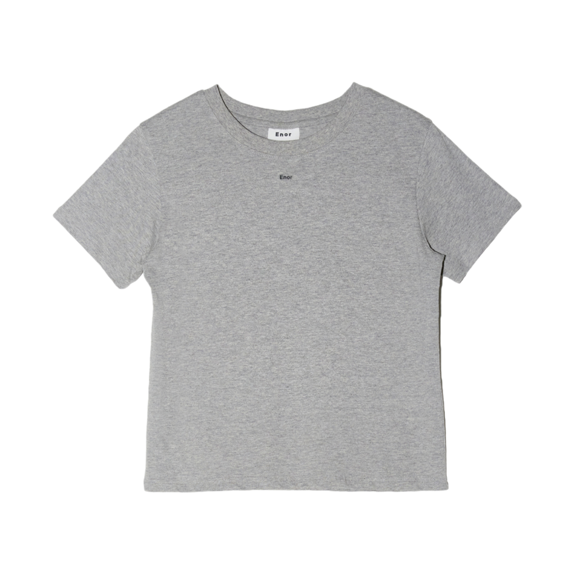 엔오르 우먼 엔오르 베이직 크롭 티셔츠 그레이(Enor Women Basic Enor Crop T Shirt Grey)