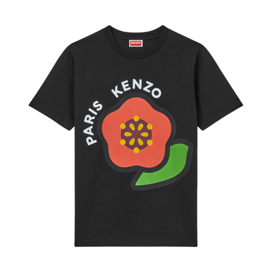 (W) 겐조 팝 루즈 티셔츠 블랙((W) Kenzo Pop Loose T-Shirt Black) - 1