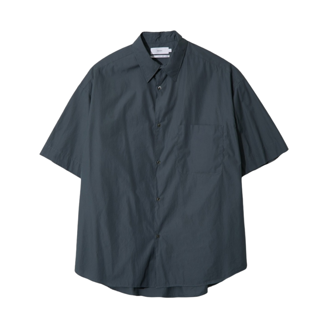 그라프페이퍼 브로드 숏슬리브 오버사이즈 레귤러 칼라 셔츠 다크 슬레이트(Graphpaper Broad S/S Oversized Regular Collar Shirt Dark Slate)