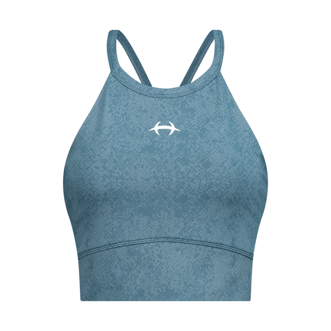 H252WSCBT120BL HDEX Womens Python Strap Halter Neck Bra Top Blue