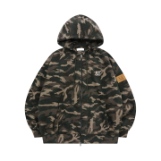 MUCENT Jinu Camo Fleece Two-Way Hood Zip-Up Khaki
