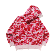 BAPE ABC Camo Rayon Relaxed Fit Shark Full Zip Hoodie Pink