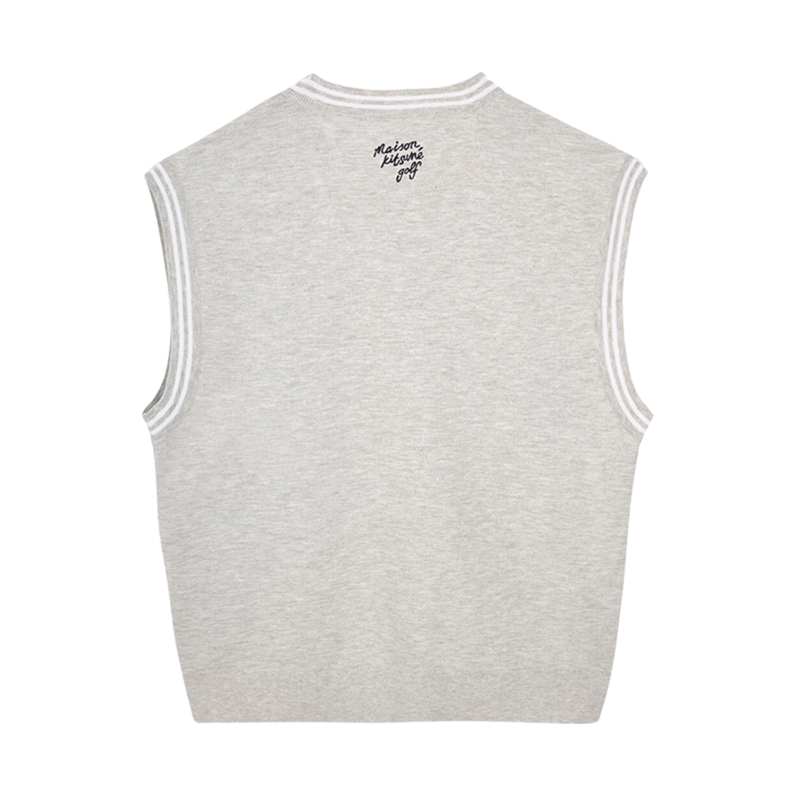 메종 키츠네 프로파일 폭스 아가일 베스트 그레이 멜란지(Maison Kitsune Profile Fox Argyle Vest Grey Melange) - 2