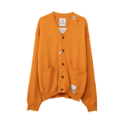 Maison Mihara Yasuhiro Distressed Knit Cardigan Orange