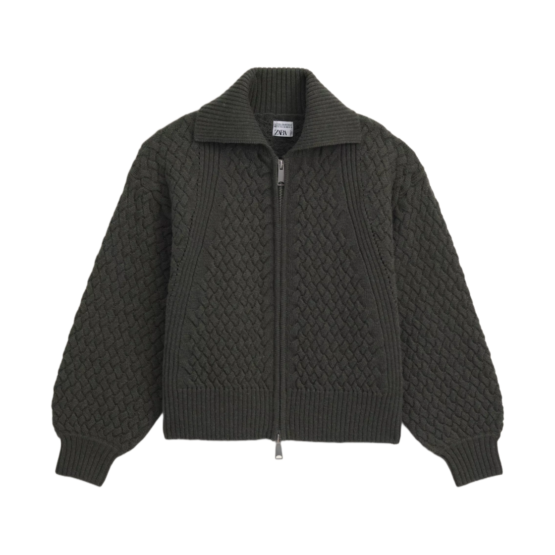 자라 울 앤 알파카 가디건 그린(Zara Wool and Alpaca Cardigan Green)