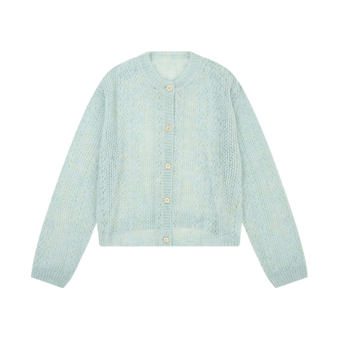 플레따 모헤어 스카프 가디건 스카이블루(FLETTA Mohair Cardigan With Scarf Skyblue)