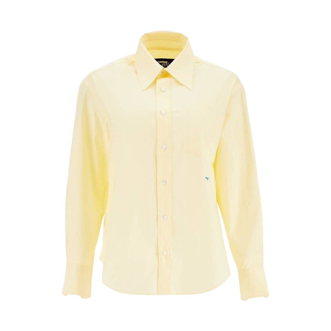 (W) 옴므걸스 코튼 70's 스타일 셔츠 페일 옐로우((W) Homme Girls Cotton 70's Style Shirt Pale Yellow)