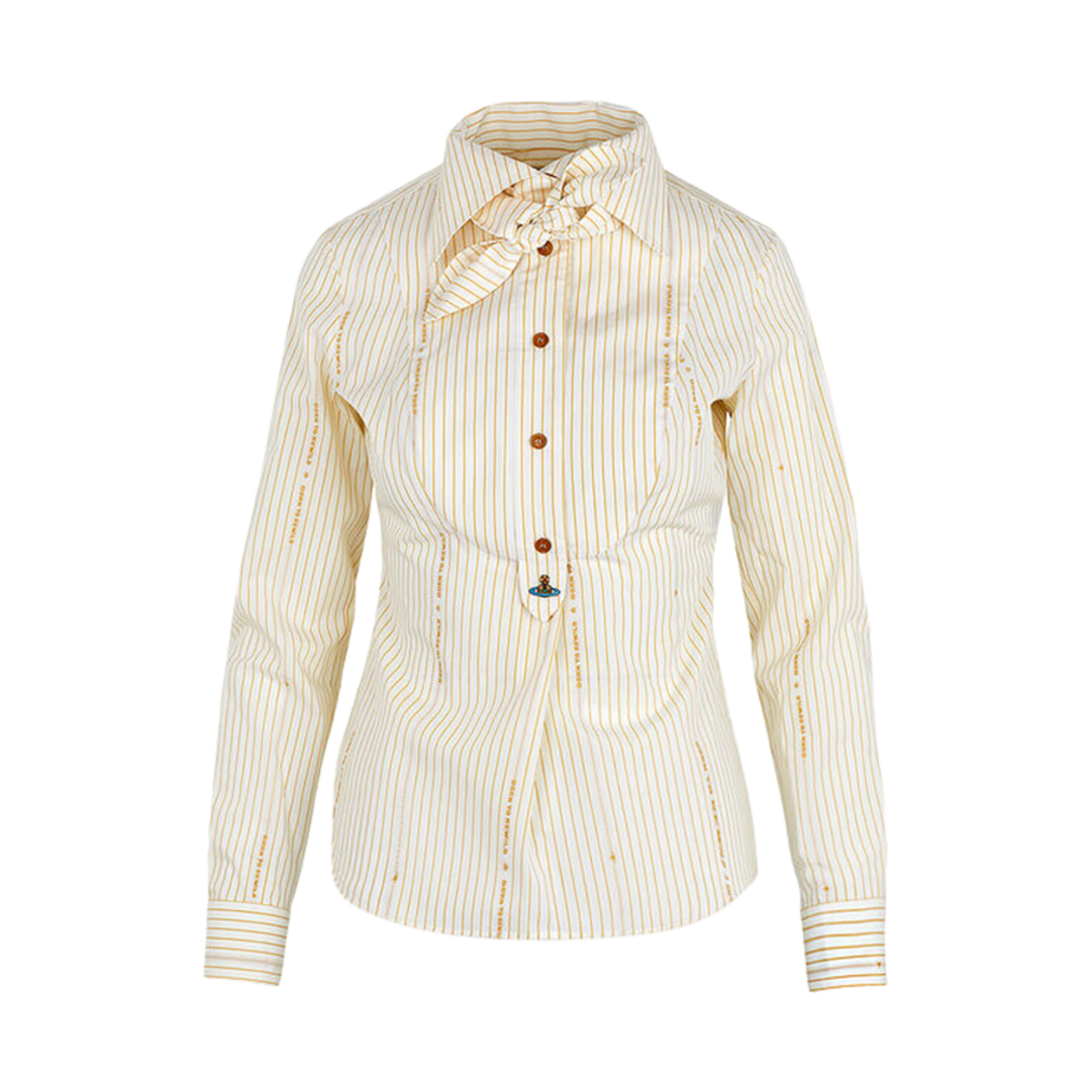 (W) 비비안 웨스트우드 보우 타이 셔츠 오프 화이트((W) Vivienne Westwood Bow Tie Shirt Off White) - 1