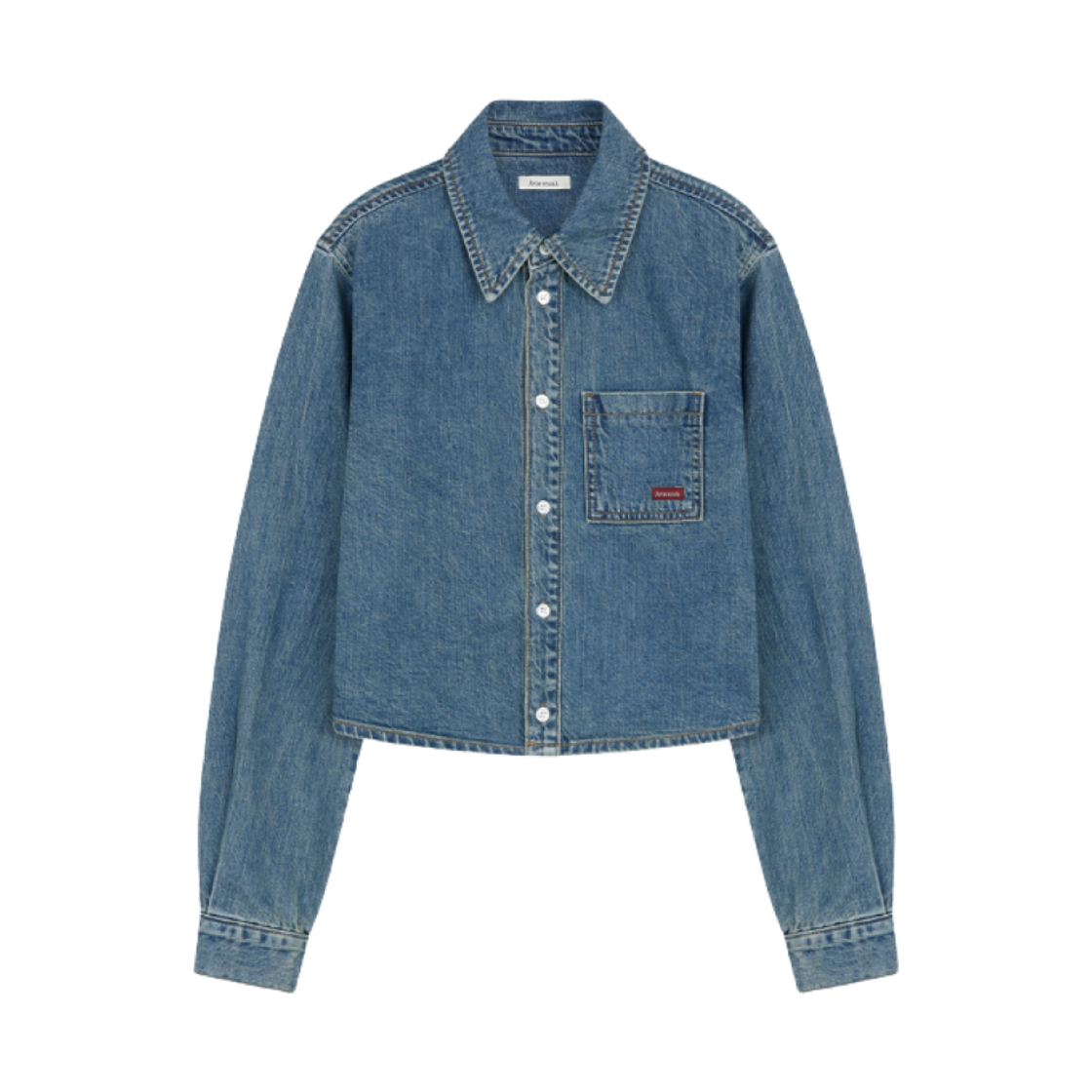 - (W) Aviemuah Denim Label Shirt Blue
