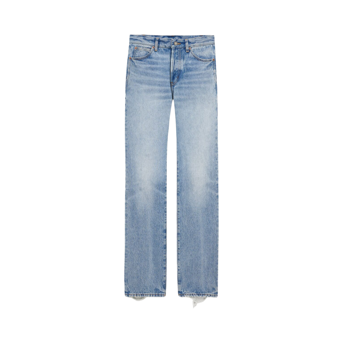 (W) 생로랑 로우 라이즈 진 시실리 블루 데님 시실리 블루((W) Saint Laurent Low-Rise Jeans In Sicily Blue Denim Sicily Blue)