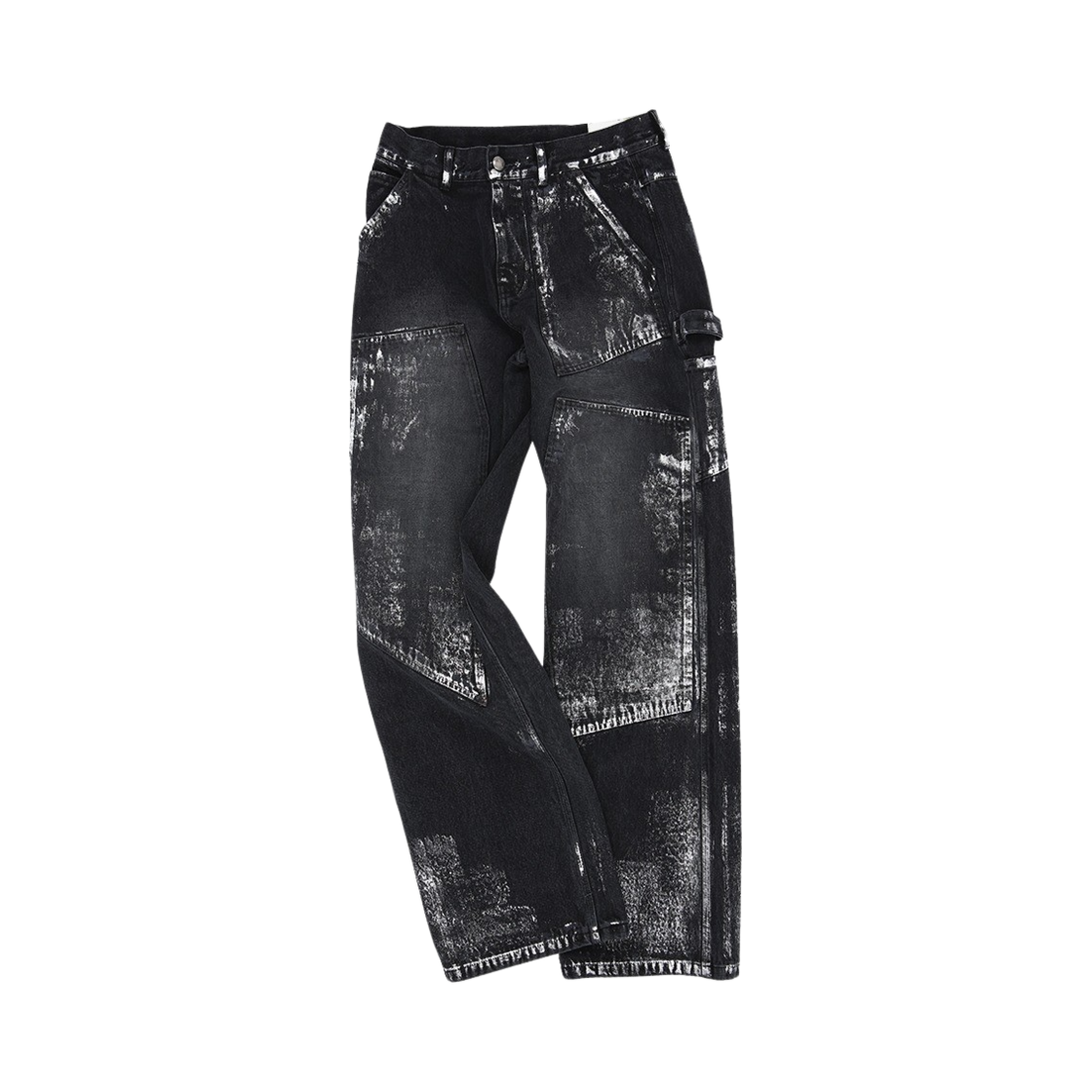 apa685m(BLACK) ADSB Andersson Bell Wax Coated Carpenter Wide-Leg Jeans Black