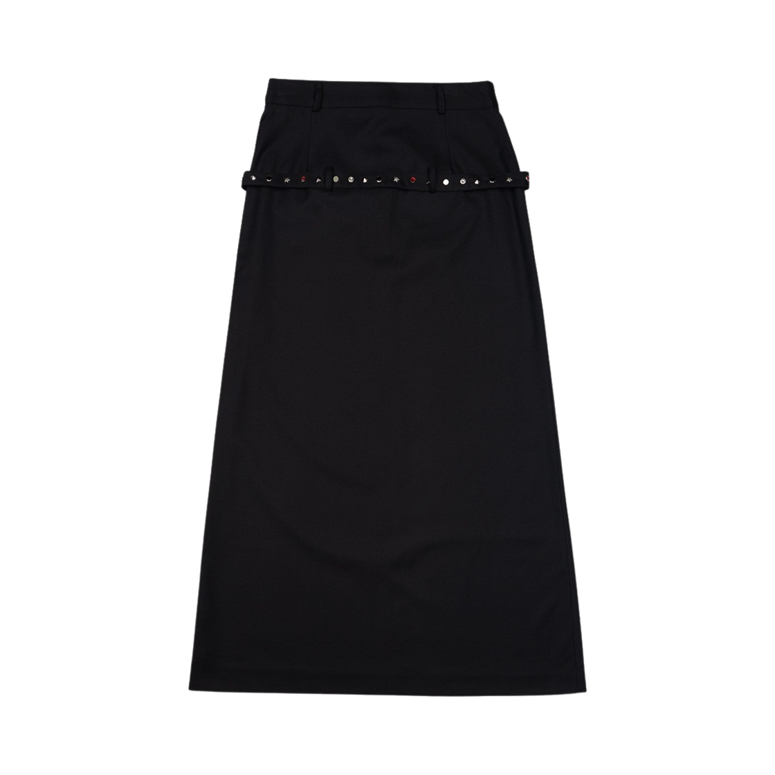 M24S13 MEDIA(82) Rivet Belt Long Skirt