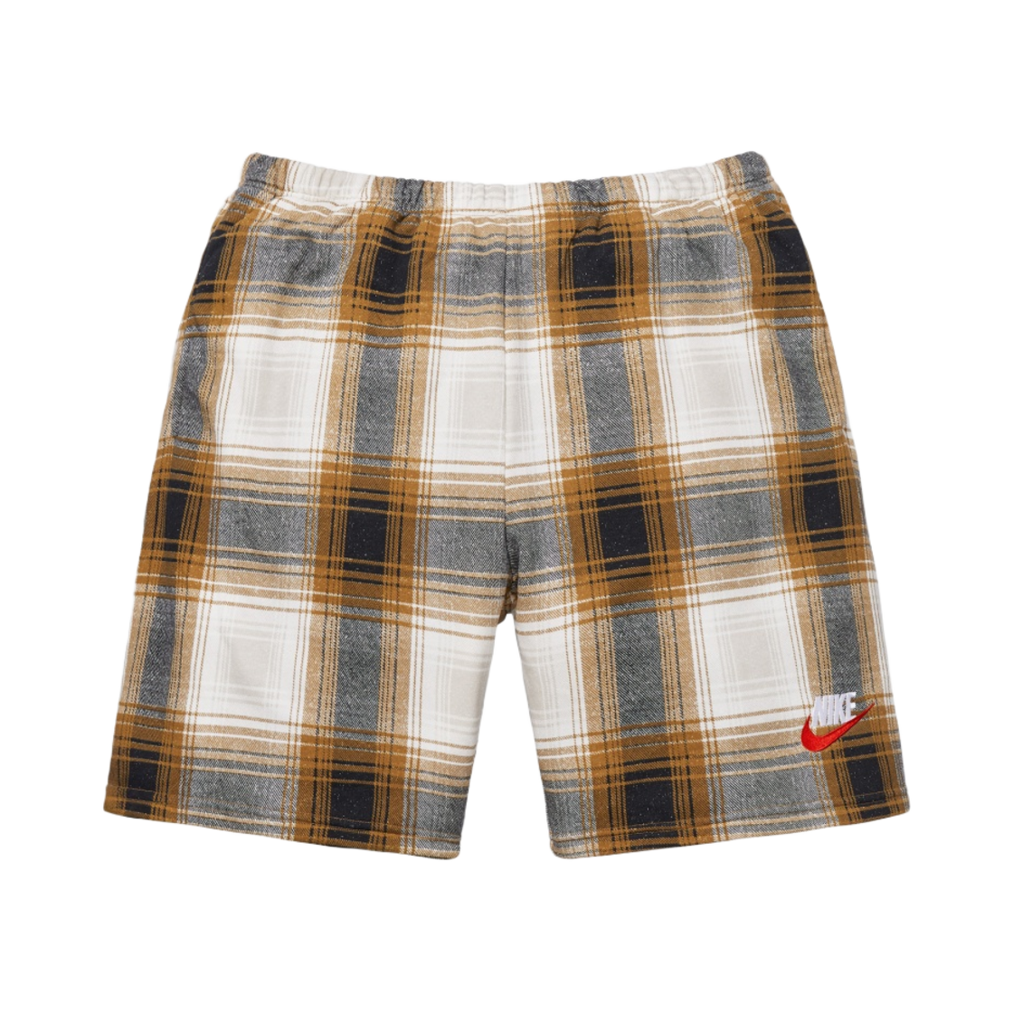 슈프림 x 나이키 플래드 스웨트쇼츠 머스타드 - 18FW(Supreme x Nike Plaid Sweatshorts Mustard - 18FW) - 1