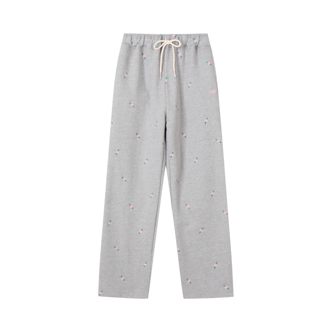 NEIB24FWPT008 Neib Rose Embroidery Sweat Pants Long Melange grey