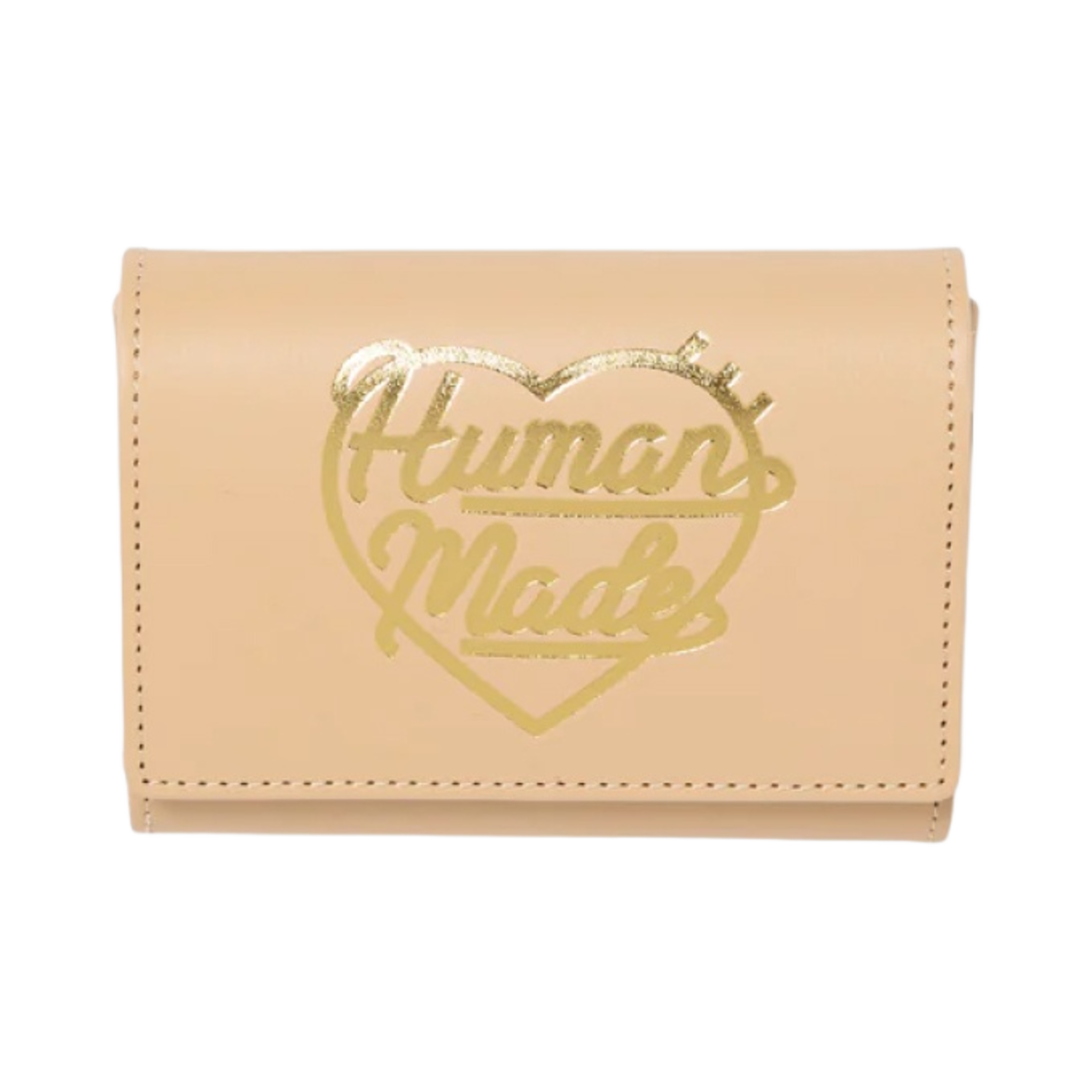 HM26GD090 Human Made Leather Multi Pass Case Beige