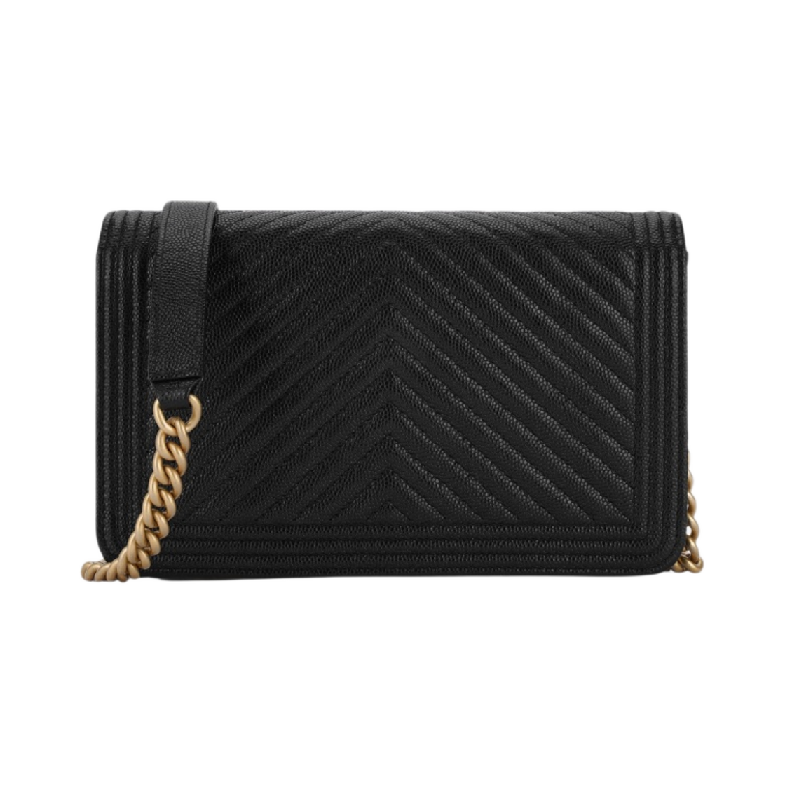 샤넬 보이 샤넬 체인 지갑 그레인드 카프스킨 & 골드 메탈 블랙(Chanel Boy Chanel Wallet On Chain Grained Calfskin & Gold Black) - 3
