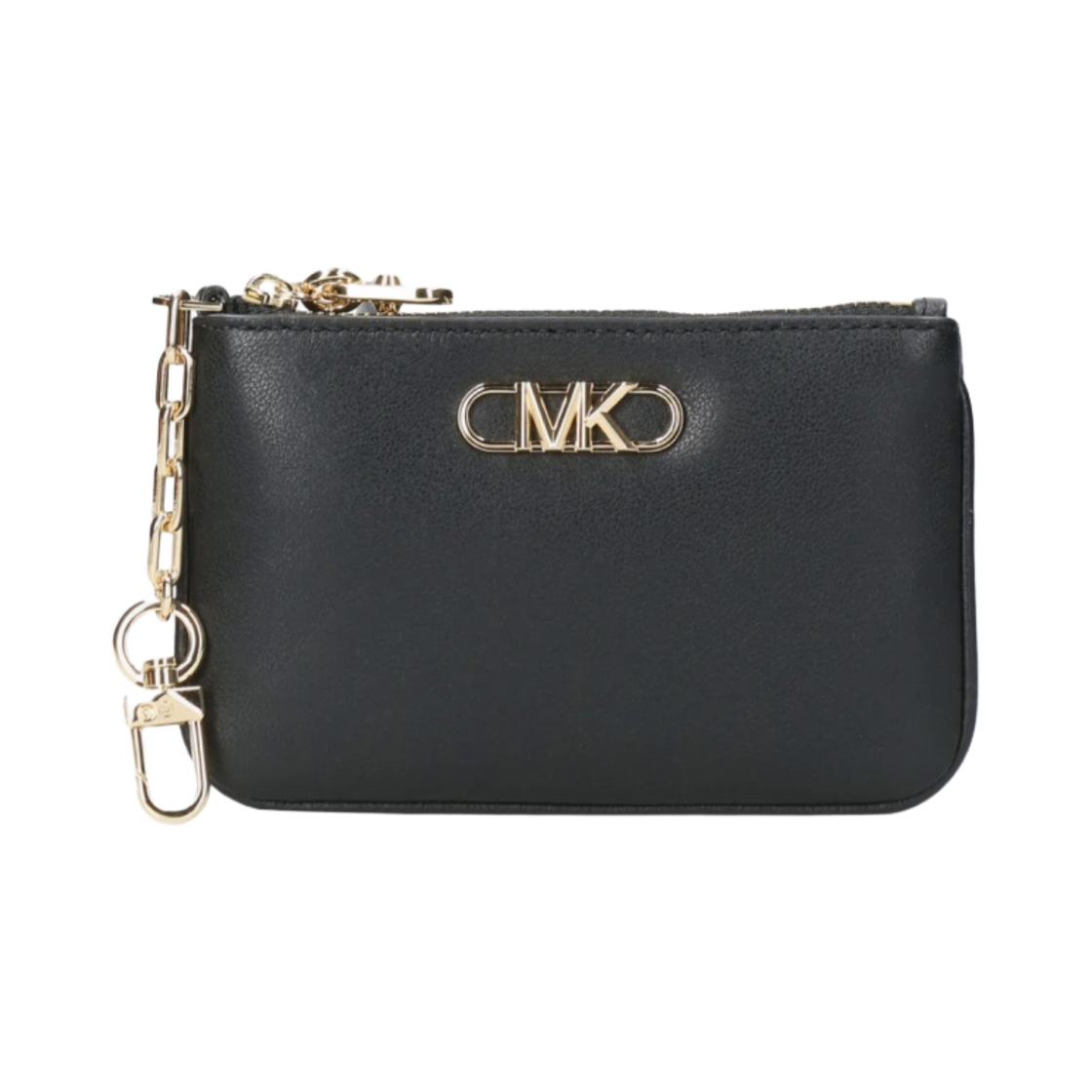 34F2G7PD1L001 Michael Kors Parker Small Leather Zip Card Case Black - 대표 이미지 #1