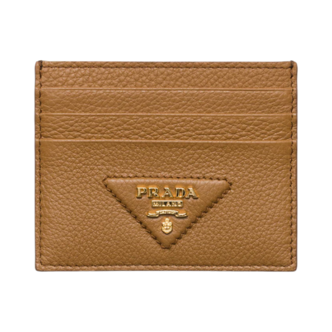 1MC025-2BBE-F03CW Prada Leather Card Holder Caramel