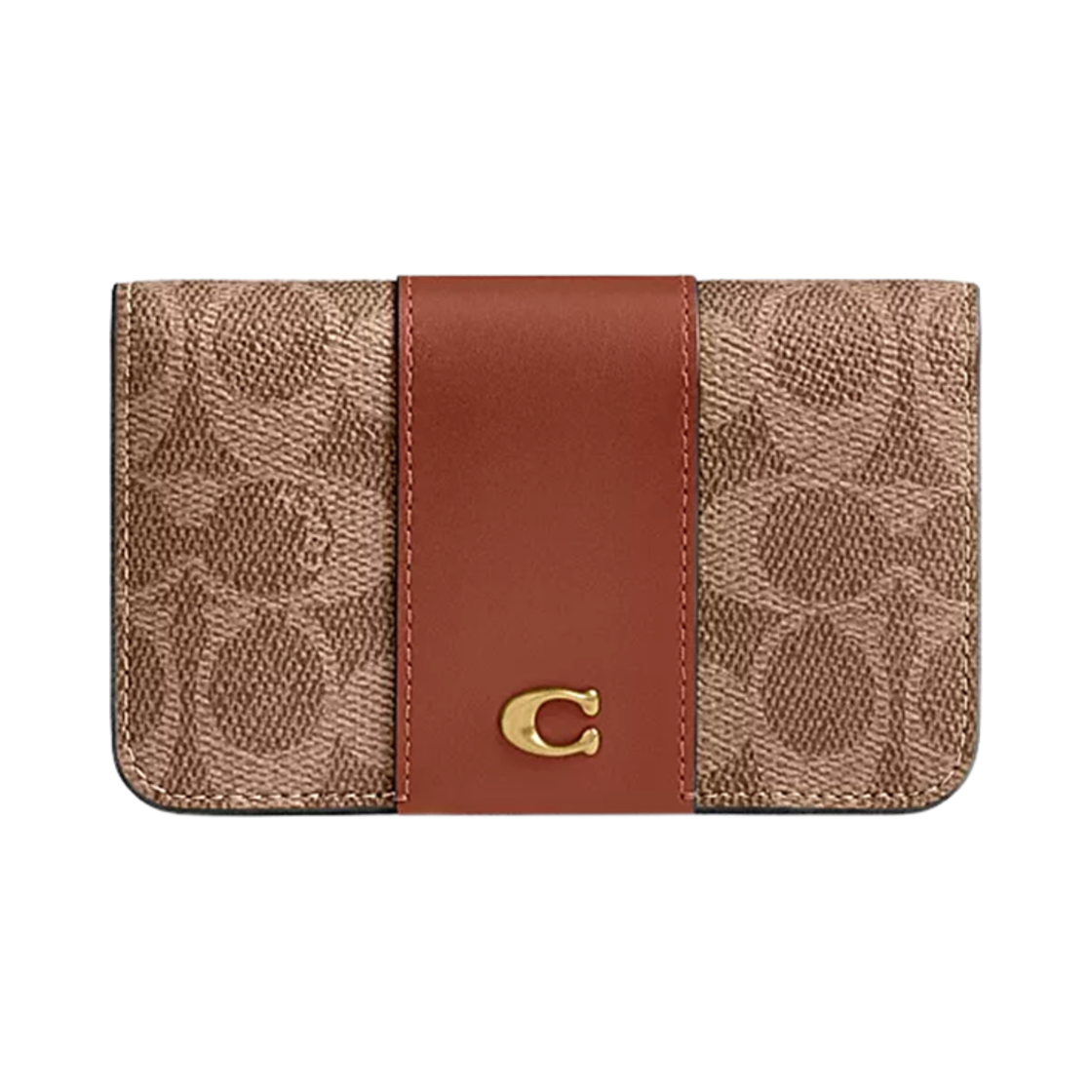 CR542-B4XHG Coach Essential Slim Card Case in Signature Canvas Tan Caramel