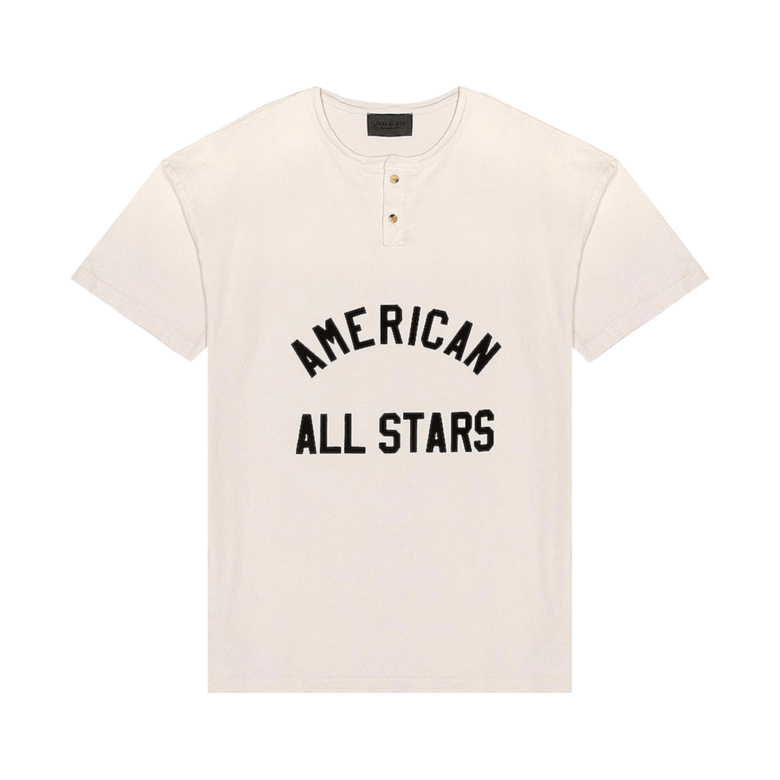 피어 오브 갓 올 스타 헨리 티셔츠 콘크리트 화이트(Fear of God All Star Henley T-Shirt Concrete White)