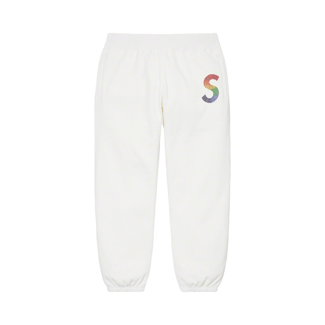 - Supreme Swarovski S Logo Sweatpants White - 21SS