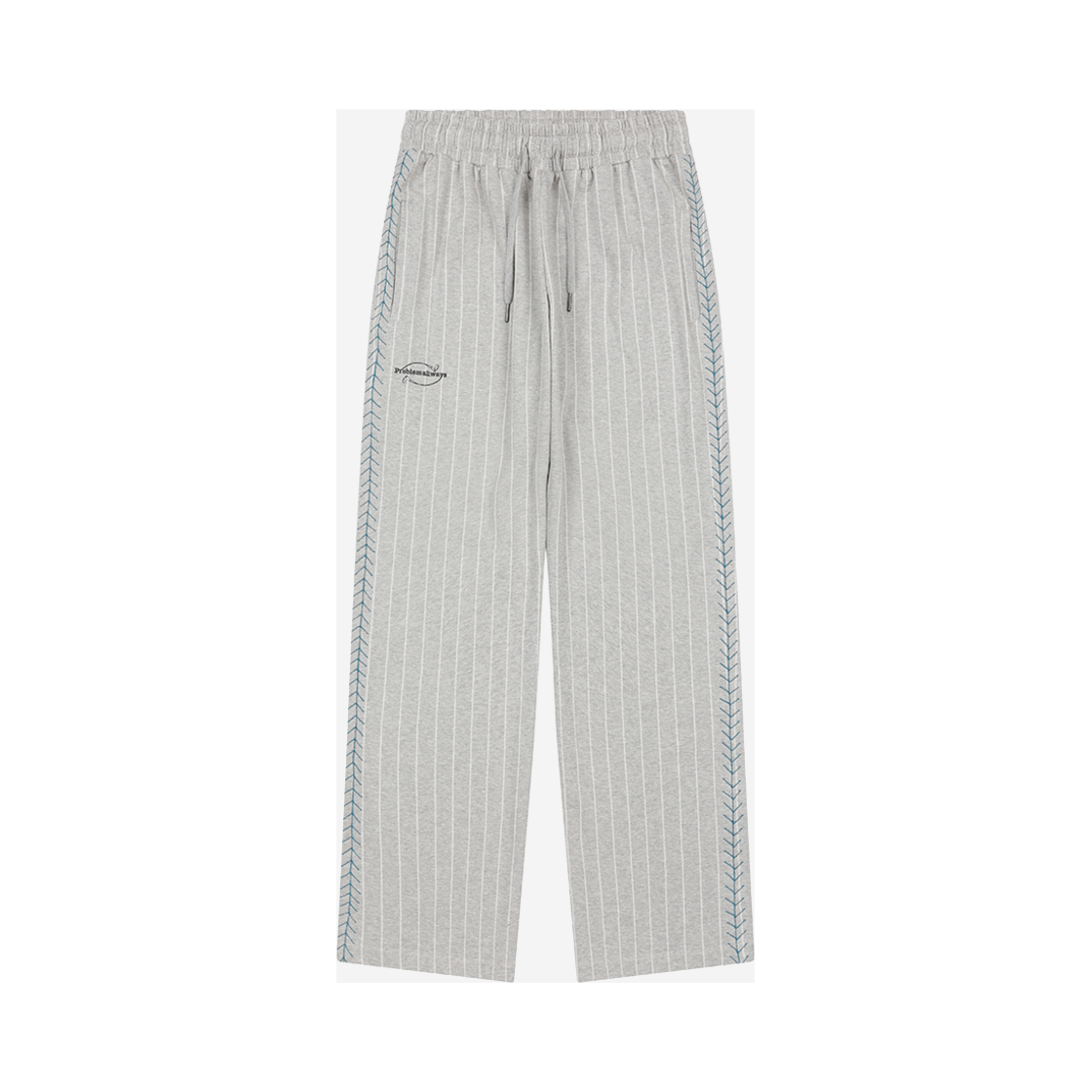 E01PT04MG Problemallways Baseball Stripe Sweatpants Melange Grey