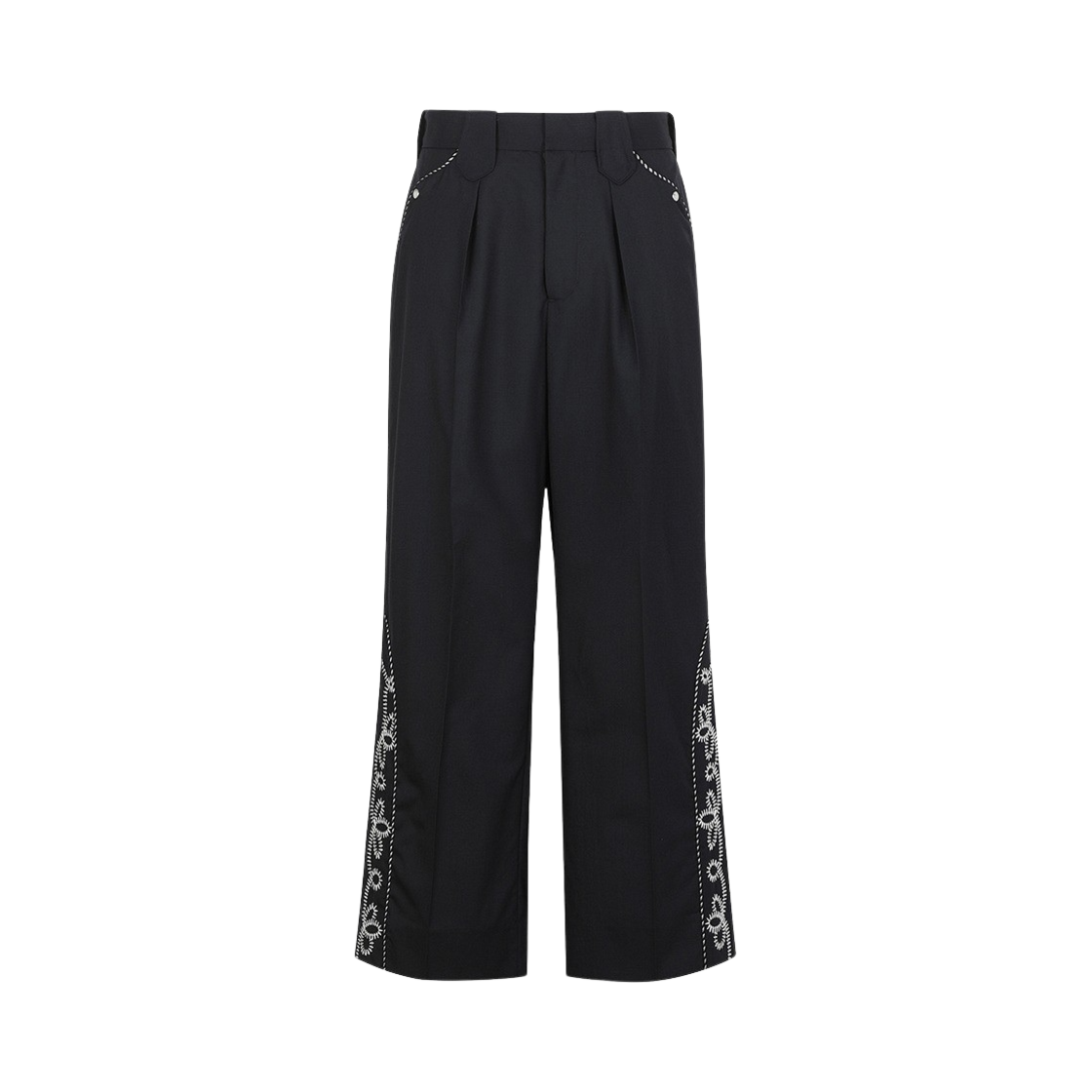 다이리쿠 엠브로이더리 웨스턴 와이드 슬랙스 블랙(Dairiku Embroidery Western Wide Slacks Black)