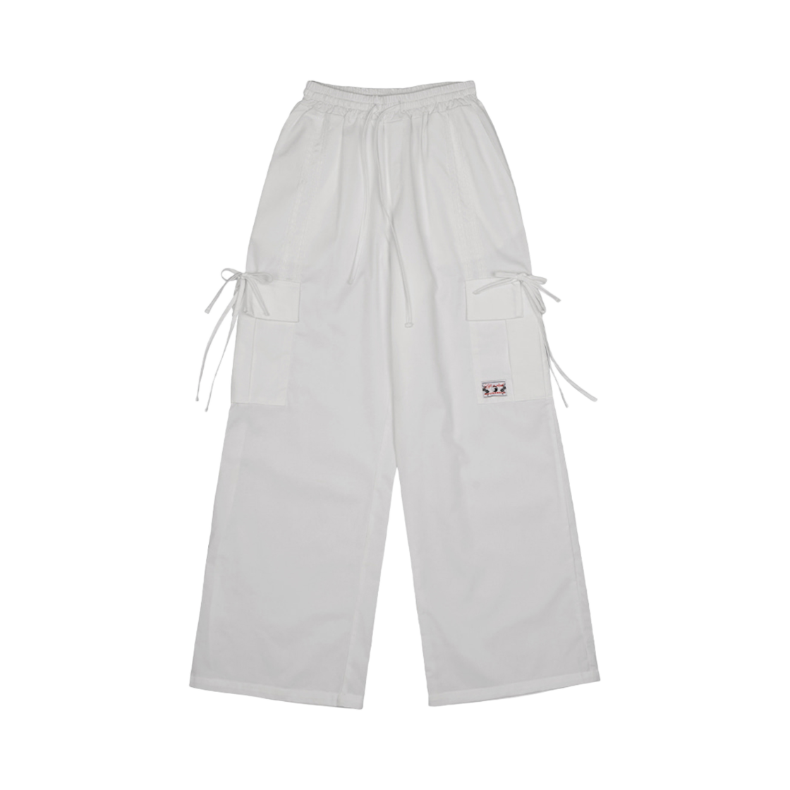 러프넥 스트랩 카고 팬츠 화이트