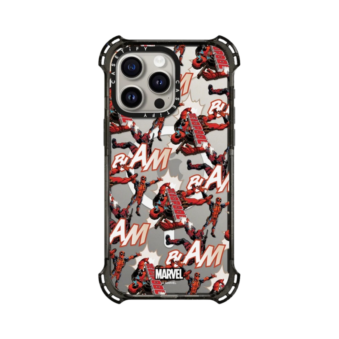 케이스티파이 x 데드풀 아이폰 패턴 바운스 케이스 블랙(Casetify x Deadpool iPhone Pattern Bounce Case Black) - 1