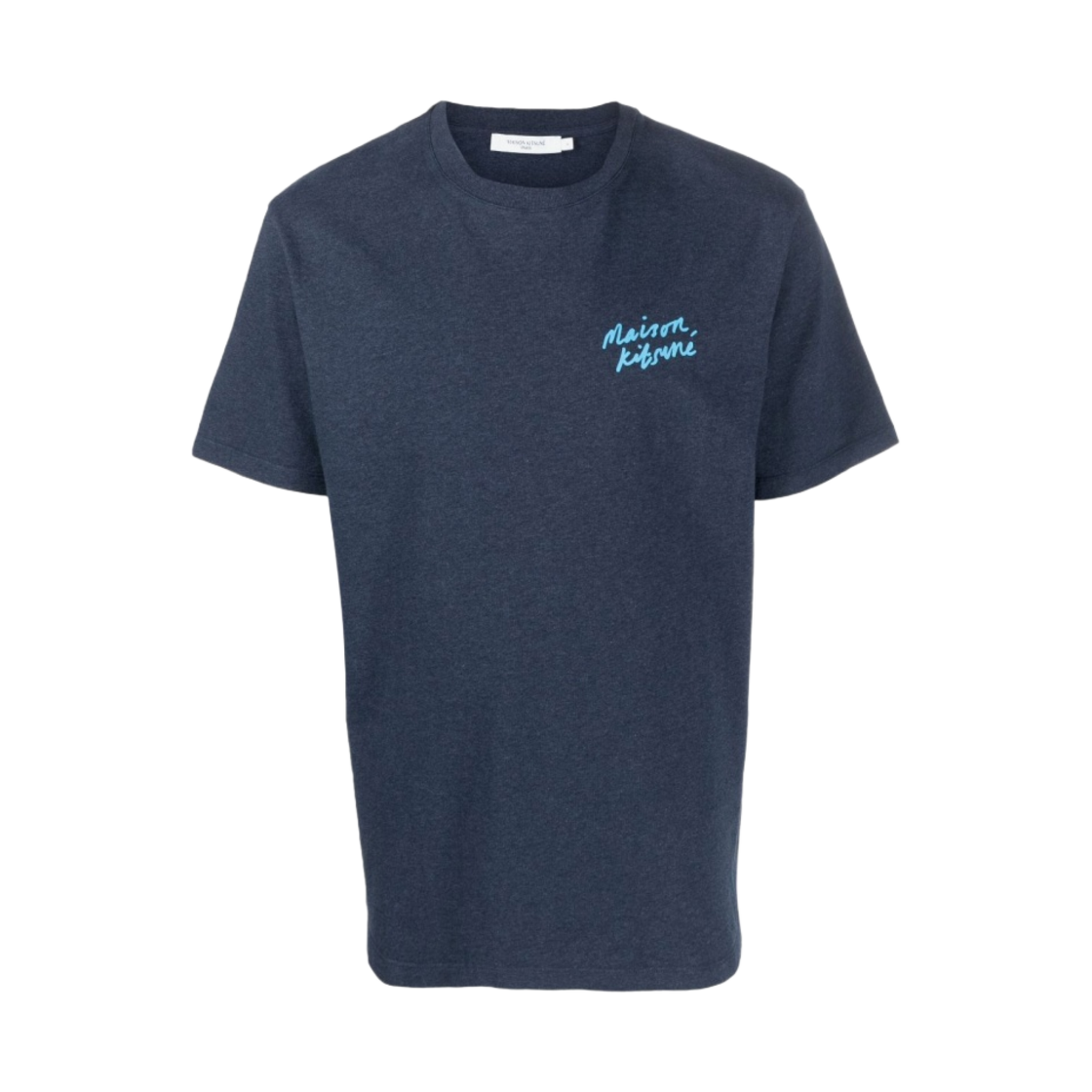 메종 키츠네 미니 핸드라이팅 클래식 티셔츠 네이비 멜란지(Maison Kitsune Mini Handwriting Classic T-Shirt Navy Melange) - 1