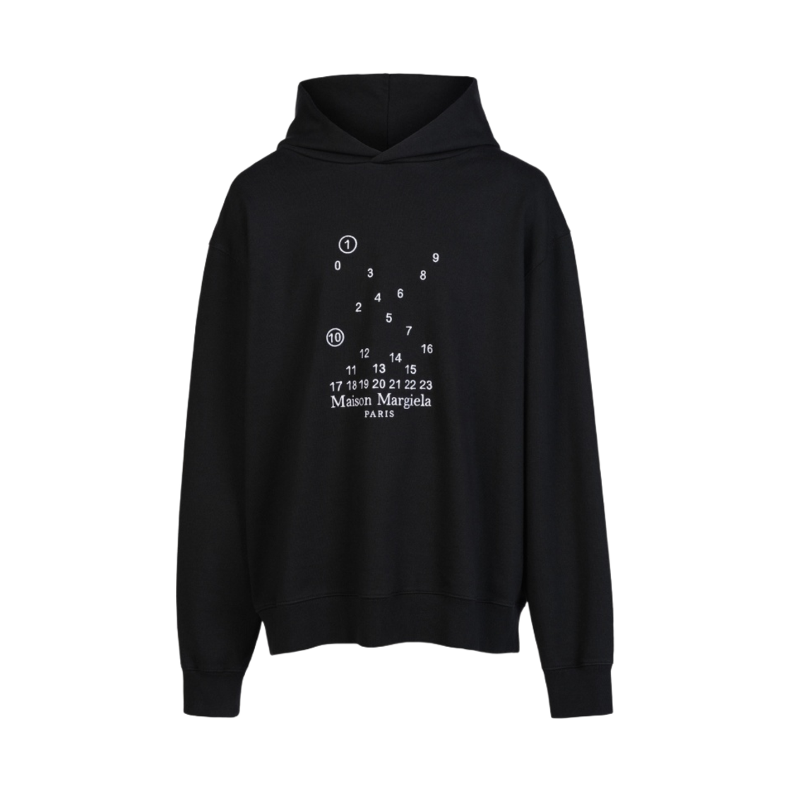 메종 마르지엘라 로고 후드 스웨트셔츠 블랙(Maison Margiela Logo Hooded Sweatshirt Black)