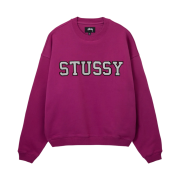 Stussy Relaxed Oversized Crew Magenta