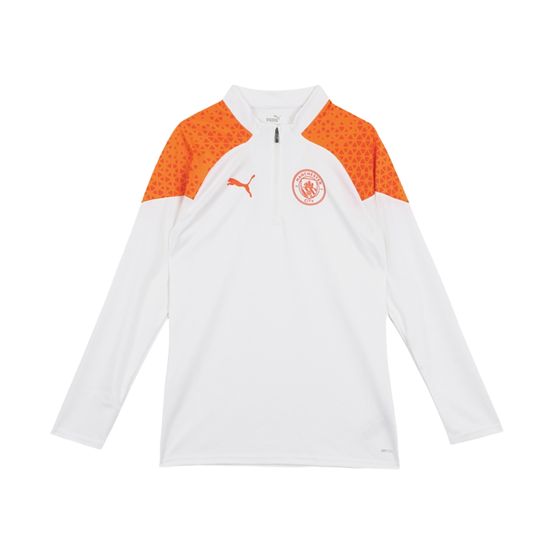 푸마 맨체스터 시티 트레이닝 쿼터 집 화이트 오렌지(Puma Manchester City Training Quarter-Zip White Orange) - 1
