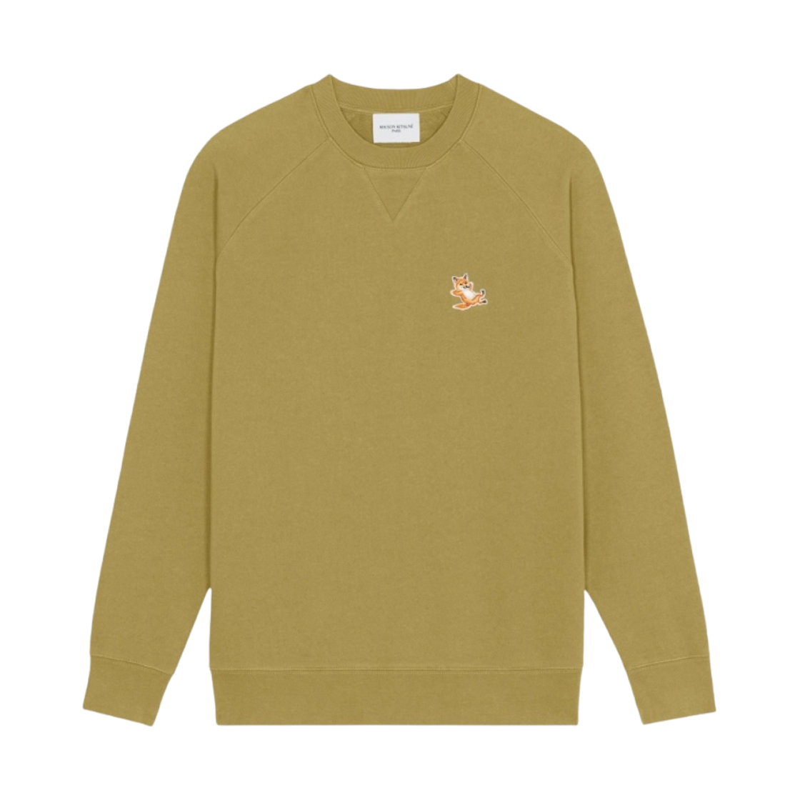 메종 키츠네 칠랙스 폭스 패치 클래식 스웨트셔츠 라이트 카키(Maison Kitsune Chillax Fox Patch Classic Sweatshirt Light Khaki) - 1