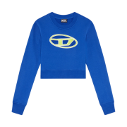 (W) Diesel F-Slimmy-E3 Peekaboo Logo Cropped Sweatshirt Blue