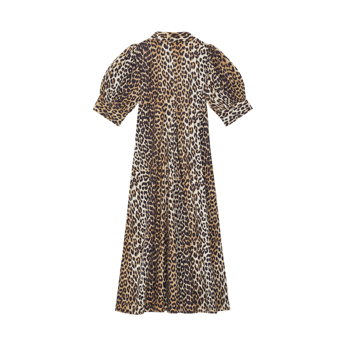 (W) 가니 코튼 포플린 브이넥 맥시 드레스 레오파드((W) Ganni Cotton Poplin V-Neck Maxi Dress Leopard) - 2