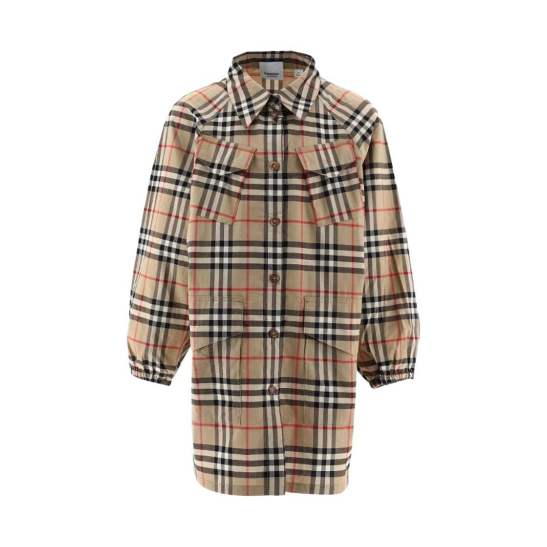 8029774 (Kids) Burberry Vintage Check Cotton Shirt Dress Beige