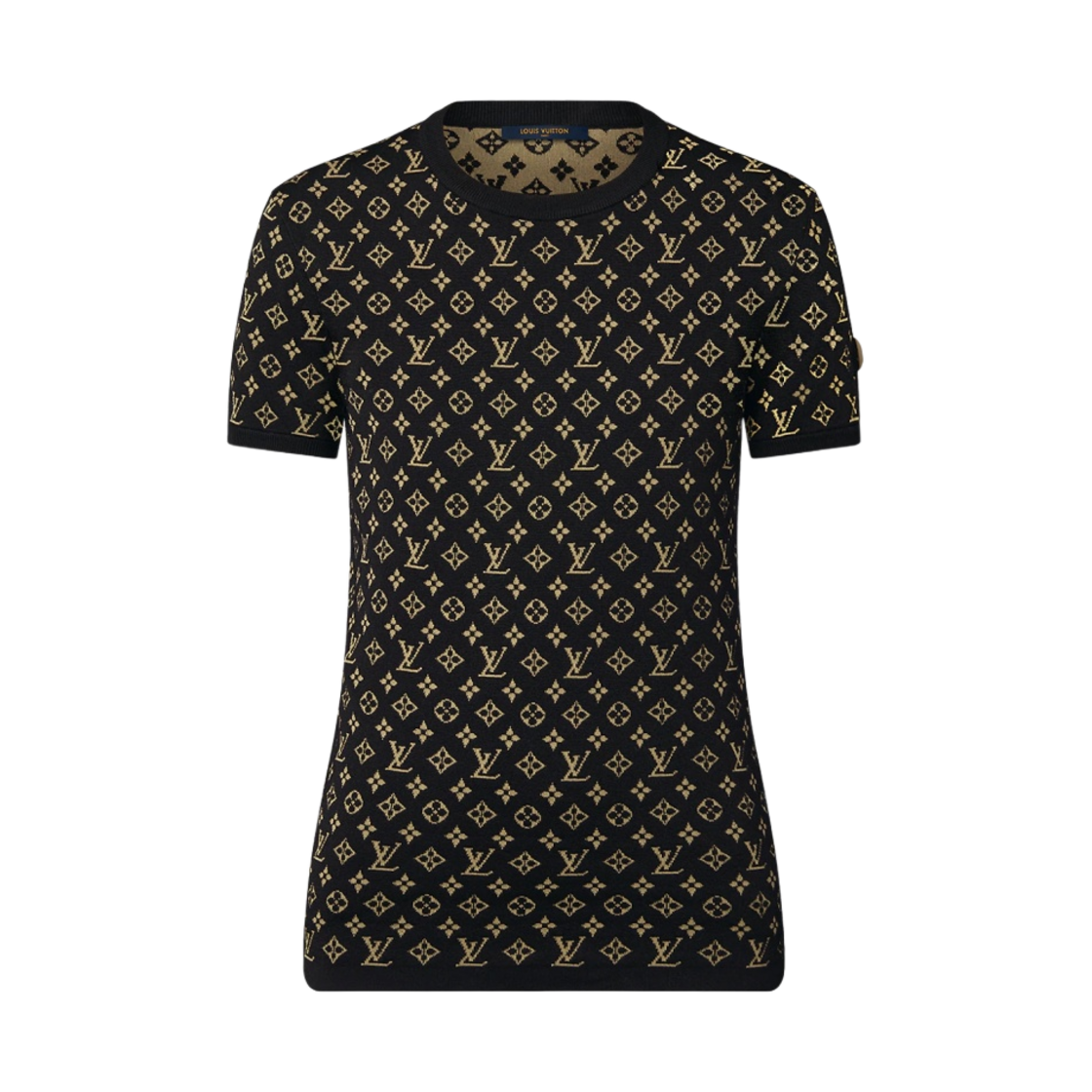 (W) 루이비통 모노그램 자카드 니트 탑 블랙((W) Louis Vuitton Monogram Jacquard Knit Top Black) - 1