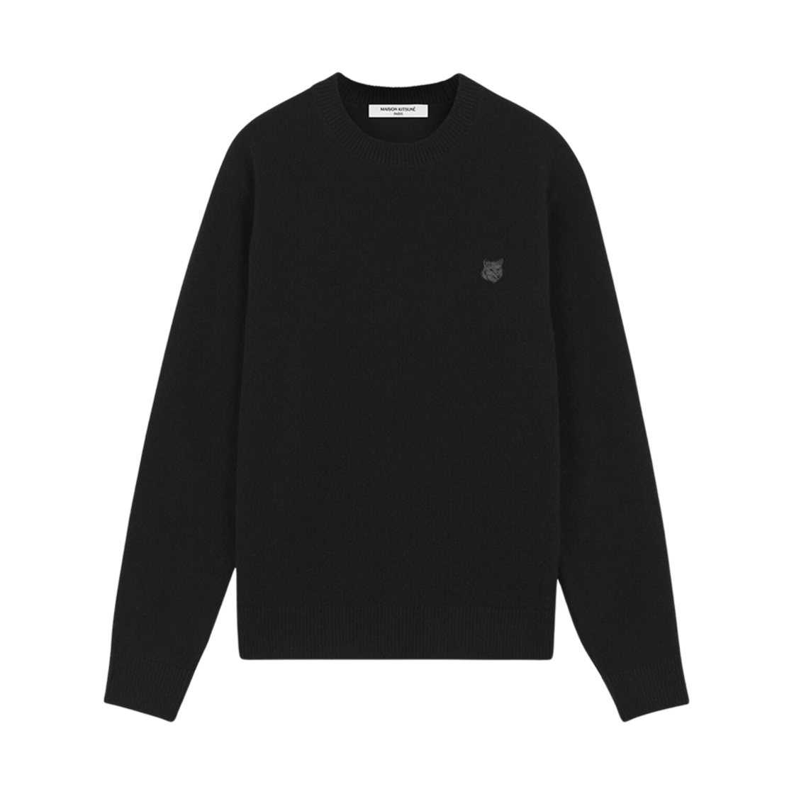 메종 키츠네 볼드 폭스 헤드 패치 레귤러 점퍼 램스울 블랙(Maison Kitsune Bold Fox Head Patch Regular Jumper in Lambswool Black)