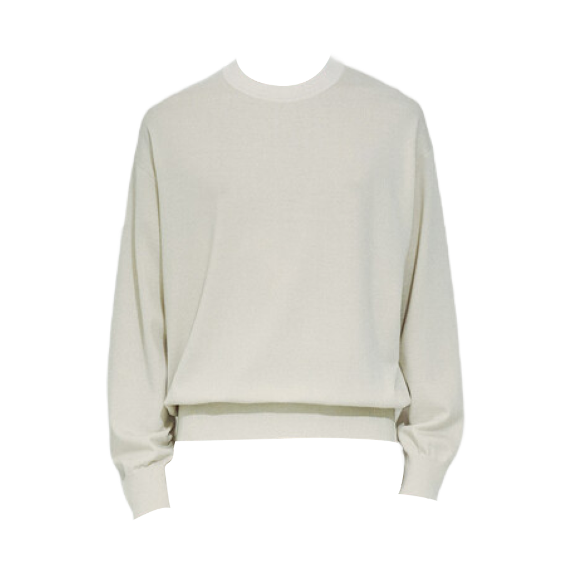 TH2E8KRN045N-IV Time Homme Wool Round Neck L/S Knit Top Ivory