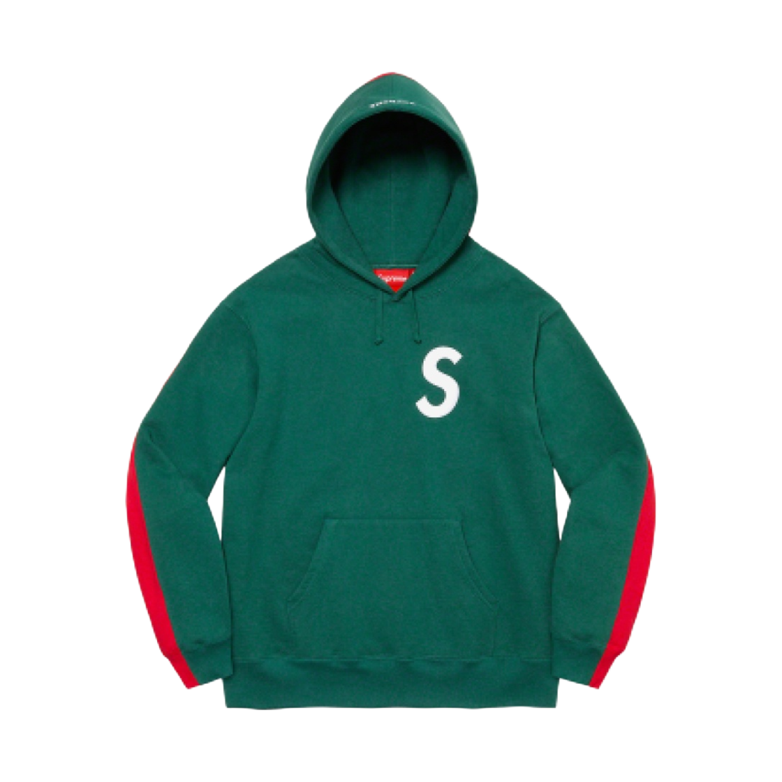 슈프림 S 로고 스플릿 후드 스웨트셔츠 다크 그린 - 21FW