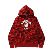 BAPE Color Camo College Pullover Hoodie Red