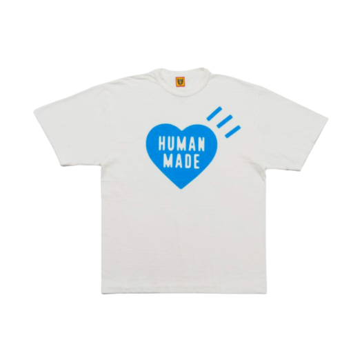 HM26TE019 Human Made Heart T-Shirt White Blue - Offline Store Exclusive
