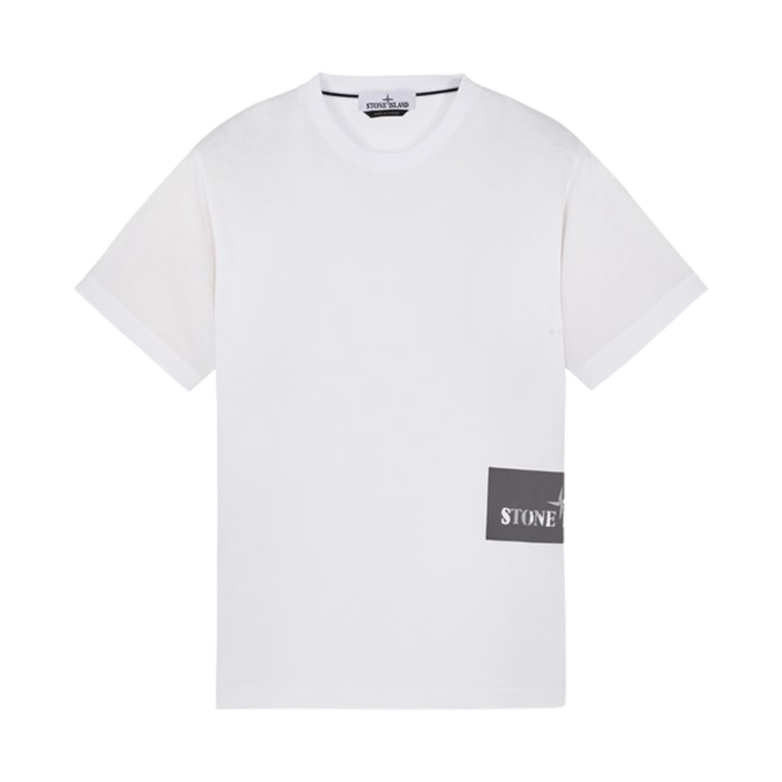 80152NS84-V0001 Stone Island 2NS84 Institutional One Print Short Sleeve Cotton T-Shirt White - 24SS